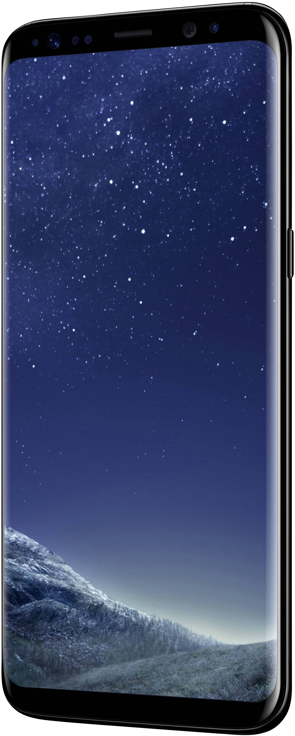 A smartphone with a rounded, near-borderless display shows a clear night sky with stars, visible in the background.
