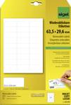 Sigel reclosable labels, 63.5 x 29.6 mm, white, 675 labels