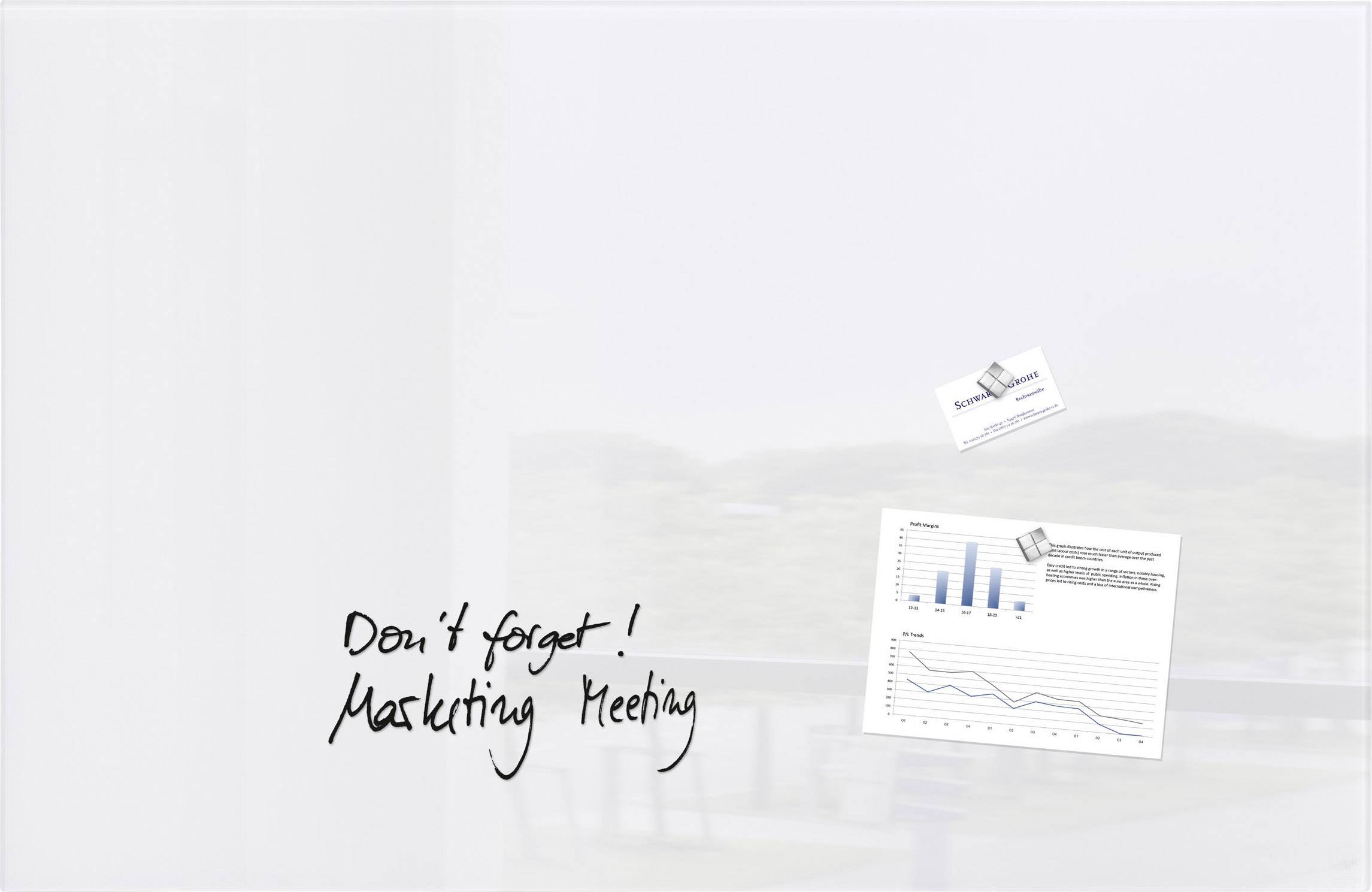 Sigel Glass board (magnetic) Artverum Super white (W x H) 100 cm x 65 cm GL141