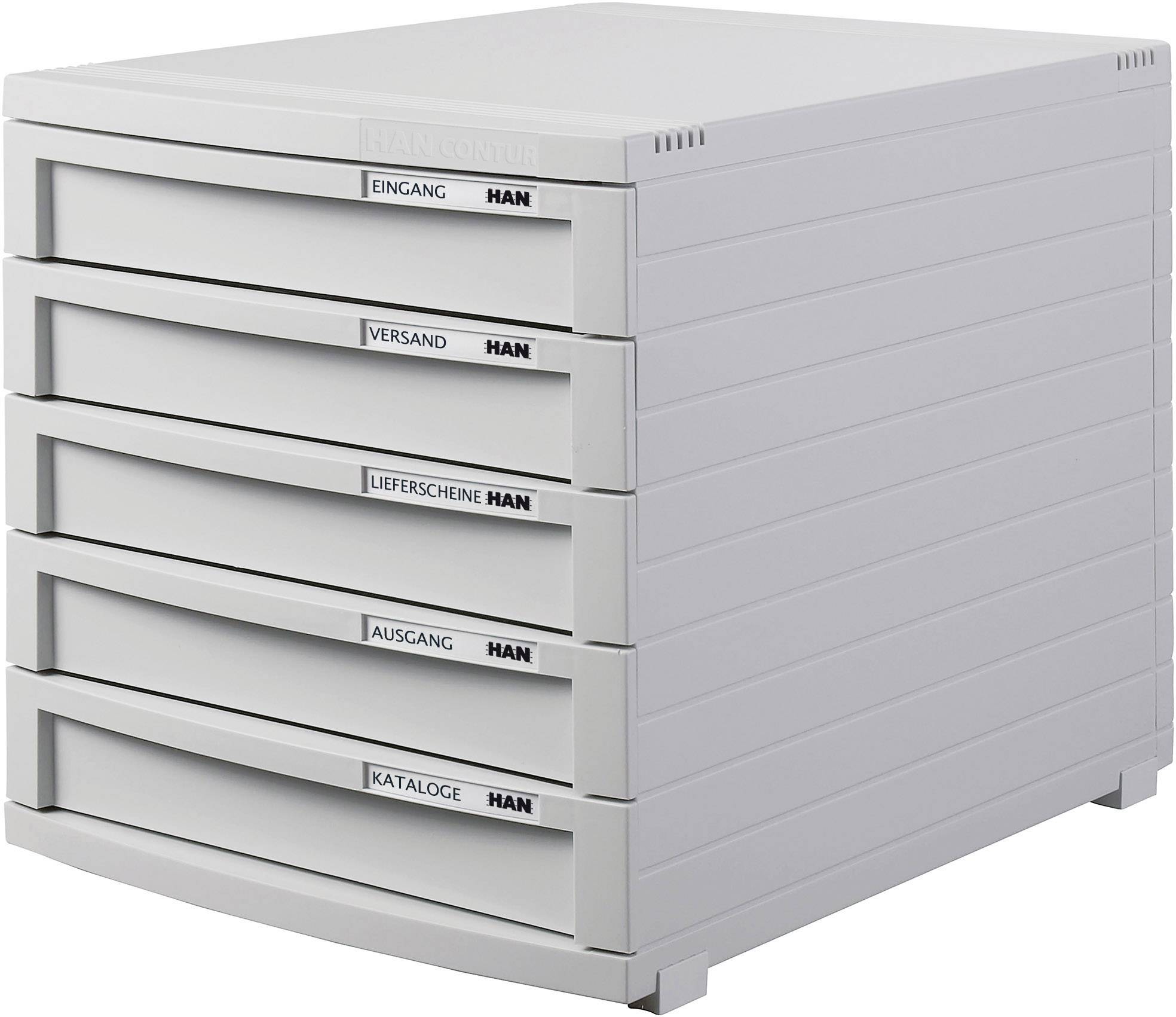 HAN CONTUR 1505-11 Desk drawer box Light grey A4, B4, C4 No. of drawers: 5