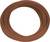 A bundled brown rubber hose, coiled in a circular shape, lies on a white background.