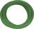 Green plastic round ring with a smooth surface, used as a grip or toy.