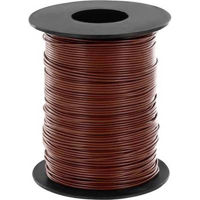 Brown cable reel on a black plastic spool core, helpful for electrical installations or DIY projects.