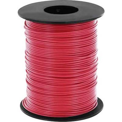A large reel of red cable, suitable for electrical or electronic applications.