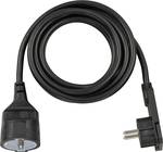 Plastic extension cable with flat plug, 3 m, black