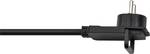 Plastic extension cable with flat plug, 5 m, black