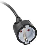 Plastic extension cable with flat plug, 5 m, black