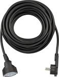 Plastic extension cable with flat plug 10m, black