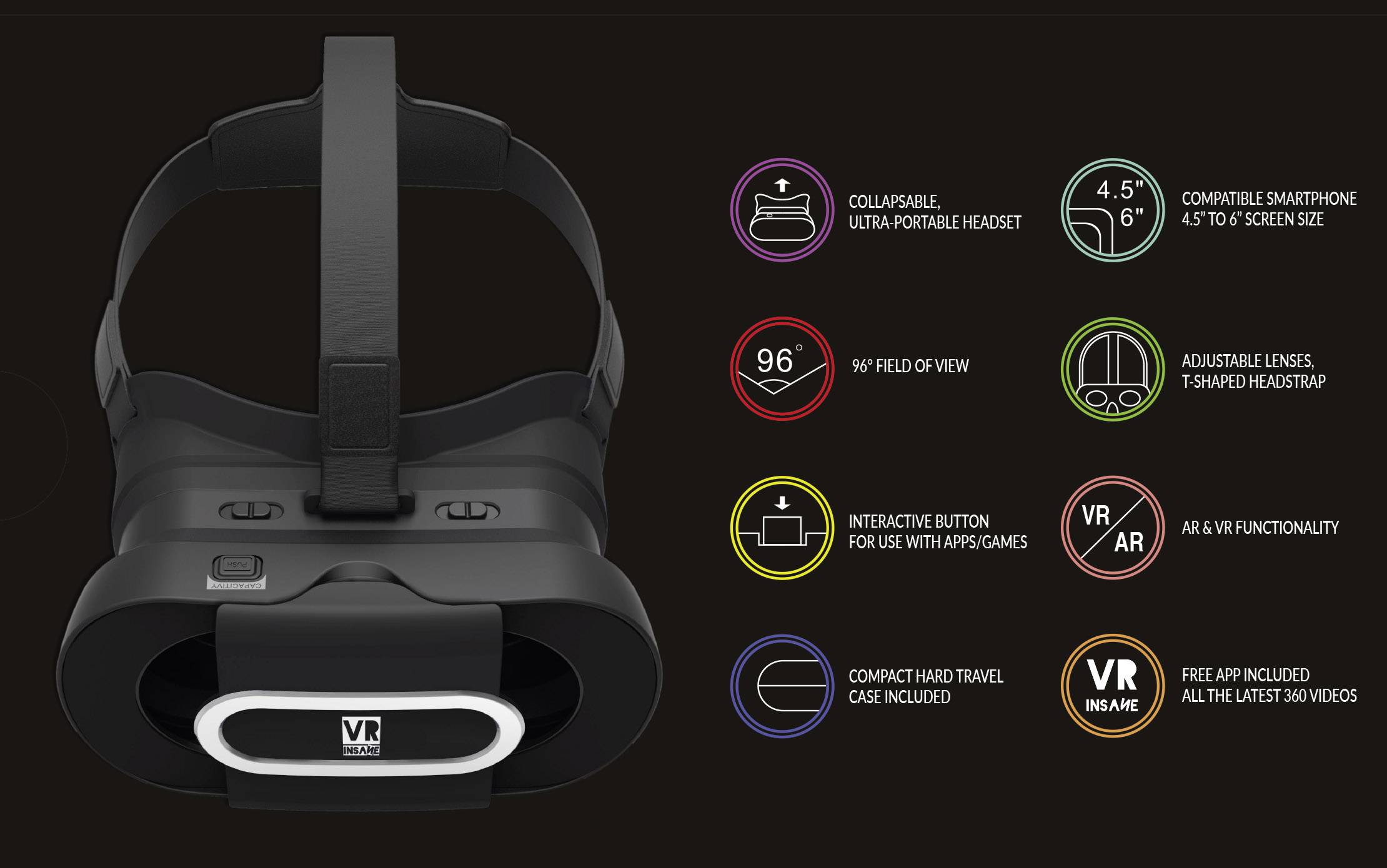 VR Insane Pop360 Headset for Smartphones