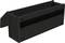 A black, rectangular storage pouch with a hook and loop fastener, suitable for attaching to surfaces. Ideal for storing small items.