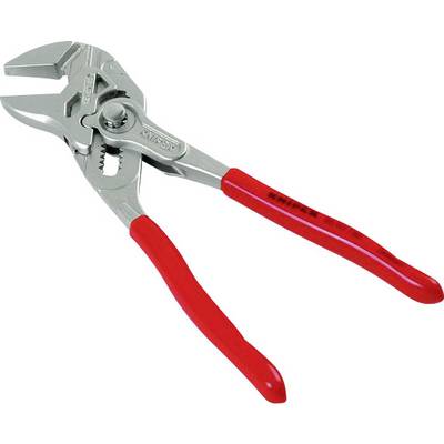 Silver water pump pliers with red handles, used for gripping and turning pipes or fittings.