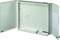 Metal enclosure with two open doors and multiple mounting points. Suitable for housing electrical or technical equipment.