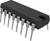 A black integrated circuit with multiple metal pins, typically used in electronic devices.