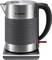 A silver Bosch kettle with a black handle and a red switch, standing on a small base.