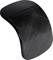 A sleek, glossy black curved computer mouse with a textured surface, with no visible buttons or scroll wheel, designed for a modern aesthetic.
