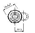 Technical drawing of a cylindrical part with diameter 14.8 and width 10.2. Shows dimensions and geometric details.