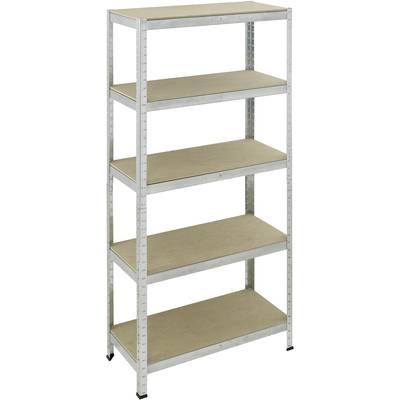pro-bau-tec® 10077 Heavy duty shelving 175 kg (W x H x D) 900 x 1800 x 400 mm Stainless steel V2A (powder-coated) zinc p
