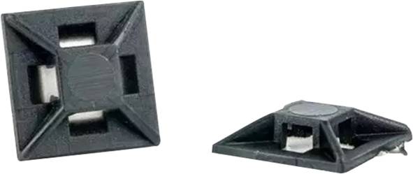 WKK 11950071 Cable mount Screw fixing, Self-adhesive 11950071 4x thread, UV-proof Black 1 pc(s)
