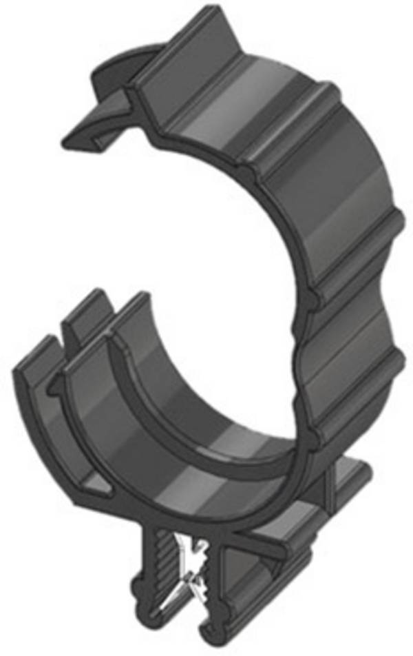 WKK EdgeClip Detachable ART005915 Bundle diameter (fixed)=17 mm heat-stabilised, Bundle runs in parallel to mount Black 1 pc(s)