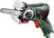 A Bosch EasyCut 12 cordless NanoBlade saw with a green and black casing, suitable for precise wood cutting without vibrations.