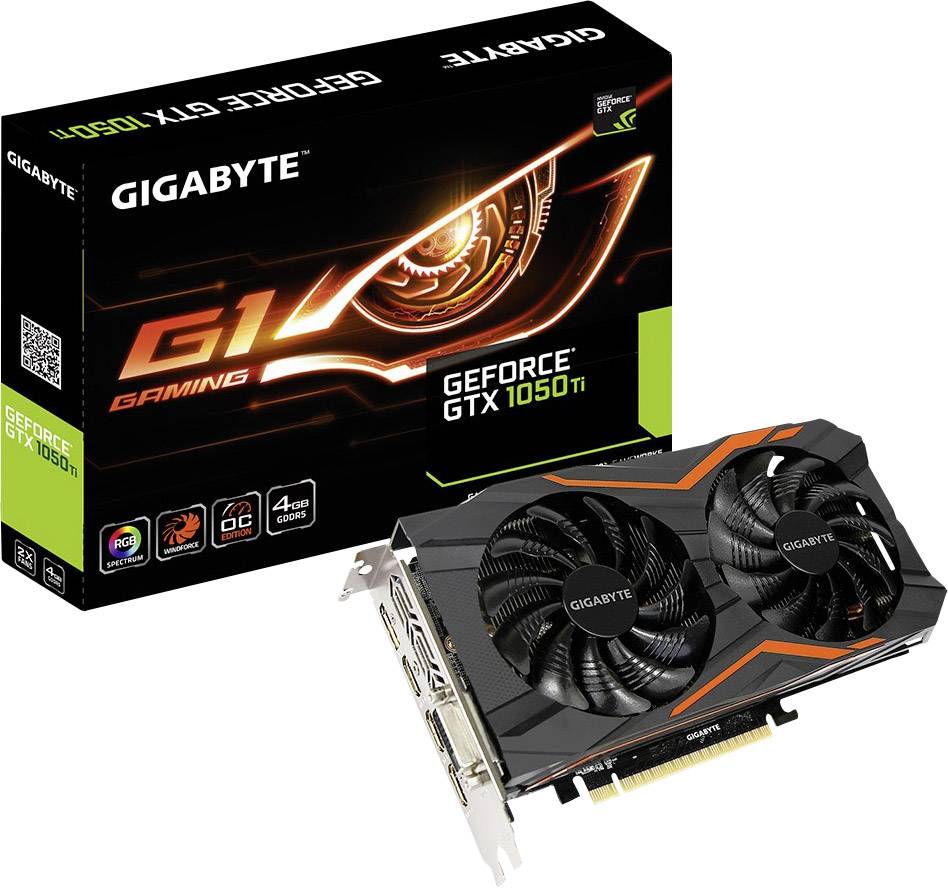 Gigabyte GPU Nvidia GeForce GTX1050 Ti G1 Gaming 4 GB GDDR5 RAM PCIe x16 HDMI™, DVI, DisplayPort