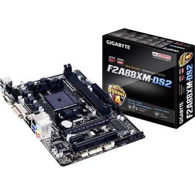 Gigabyte GA-F2A88XM-DS2 Motherboard PC base AMD FM2+ Form factor (details) Micro-ATX Motherboard chipset AMD® A88X