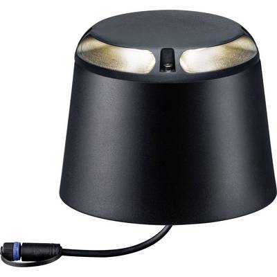 Black, cone-shaped outdoor LED light with connection technology, suitable for ground mounting. Discreetly illuminates paths and gardens.