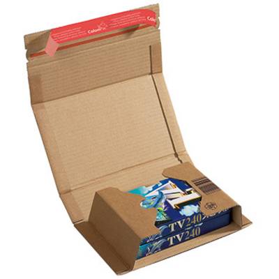 A brown cardboard shipping box with an open lid, securely packaging two blue boxes labelled 'TV240'.