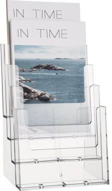 Helit the helpdesk H2352202 Brochure holder Glassy A5 portrait No. of compartments 4 1 pc(s) (W x H x D) 165 x 257 x 175 mm