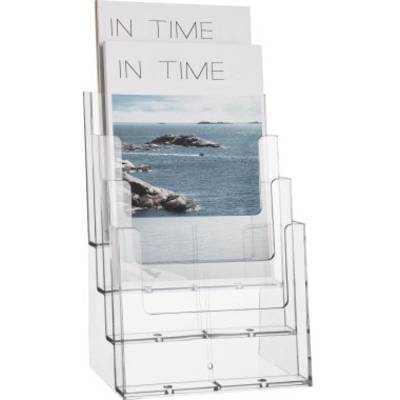 Helit Prospekthalter the helpdesk H2352202 Brochure holder Glassy A5 portrait No. of compartments 4 1 pc(s) (W x H x D) 