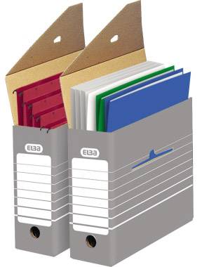 Elba Box file 1554259 95 mm x 265 mm x 340 mm Corrugated cardboard Grey, White 1 pc(s)