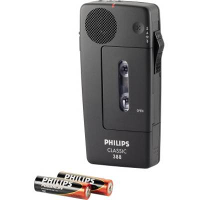 Philips Pocket Memo 388 Classic Analogue dictaphone Max. recording time 30 min Black incl wriststrap