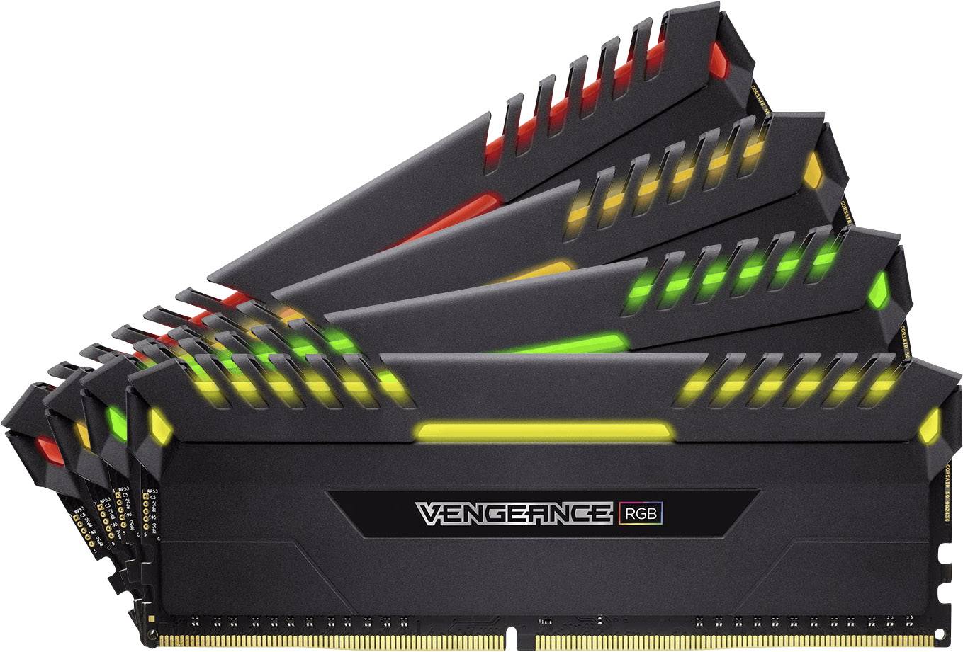 Corsair PC RAM kit Vengeance ® RGB CMR32GX4M4A2666C16 32 GB 4 x 8 GB DDR4 RAM 2666 MHz CL16 18-18-35