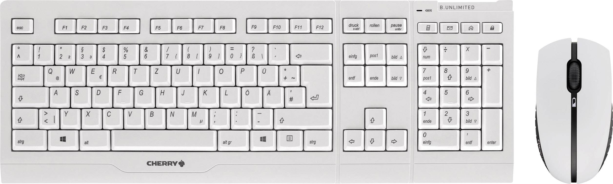 CHERRY B. Unlimited 3.0 Radio Keyboard and mouse set German, QWERTZ White