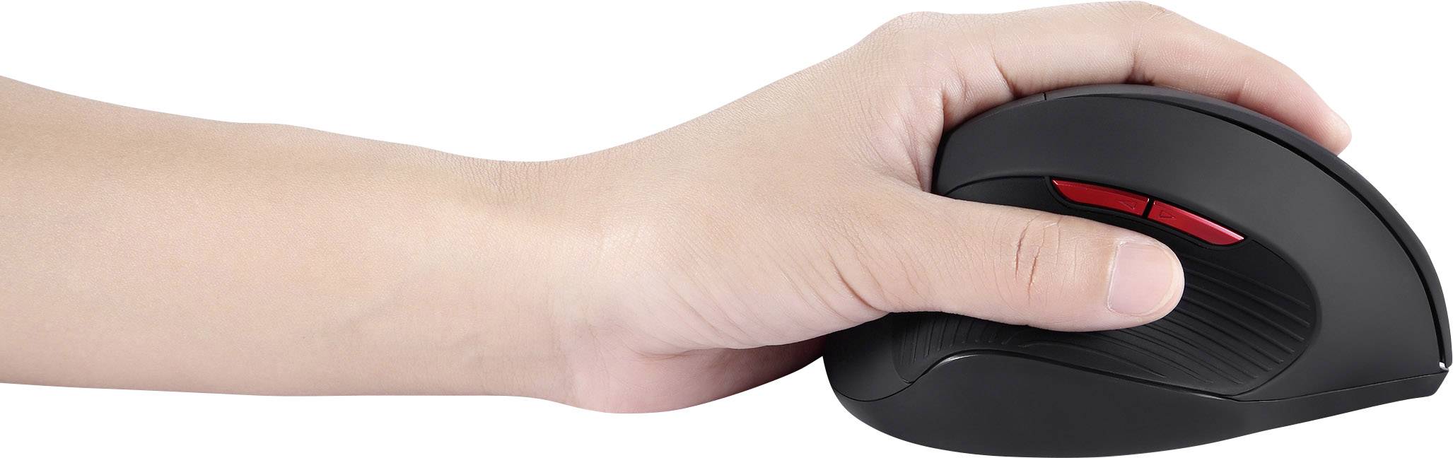 Perixx Perimice-718 Ergonomic mouse PS2 Optical Black, Red 6 Buttons 1600 dpi Ergonomic-5