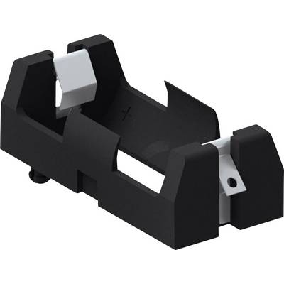 Black plastic holder with white clip, suitable for electronic components.