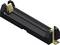 Battery holder for an AA battery, black with gold contacts, suitable for mounting on a printed circuit board.