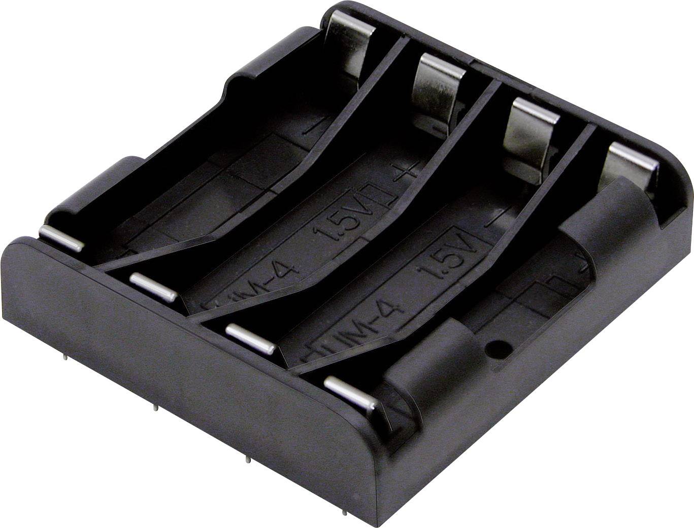 MPD BK-1264-PC8 Battery tray 4x AAA Solder lug (L x W x H) 53 x 49 x 12 mm
