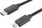 Two black USB-C cables are lying parallel. Both cable ends are silver with a black border. They are suitable for data transfer and charging.