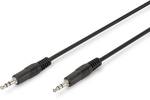 Ednet Audio connection cable, stereo 3.5mm, 1.50 m, CCS, 2 x 0.10/10, plug/plug, black