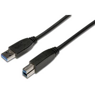 'Two USB cables: on the left a USB-A plug, on the right a USB-B plug. Both are black and suitable for data transfer.'