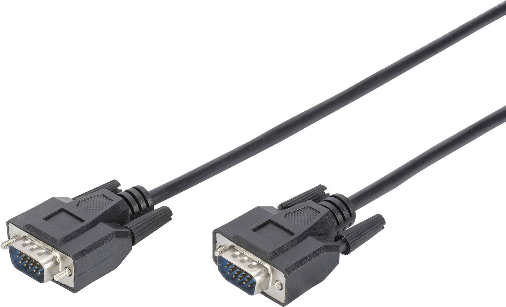 Digitus VGA Cable VGA 15pin plug, VGA 15pin plug 1.80 m Black DB310100018S Round, double