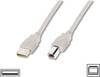 Digitus USB cable USB 2.0 USB-A plug, USB-B plug 1.00 m Beige Round, double shielding AK-300105-010-E