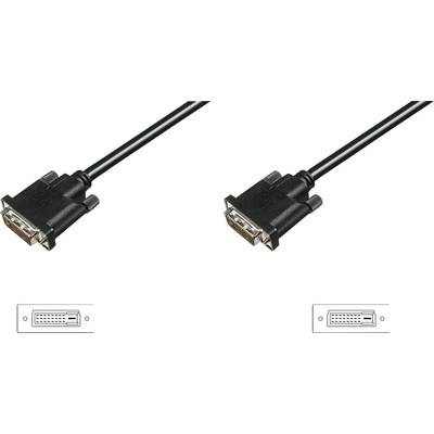Digitus DVI Cable DVI-D 24+1-pin plug, DVI-D 24+1-pin plug 2.00 m Black AK-320108-020-S Round, double shielding DVI cabl