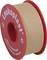Roll of beige medical adhesive tape, brand name 'Leukoplast', on a red spool with white printing.