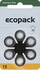 ecopack Button cell ZA 13 1.4 V 6 pc(s) 285 mAh Zinc air ECO13