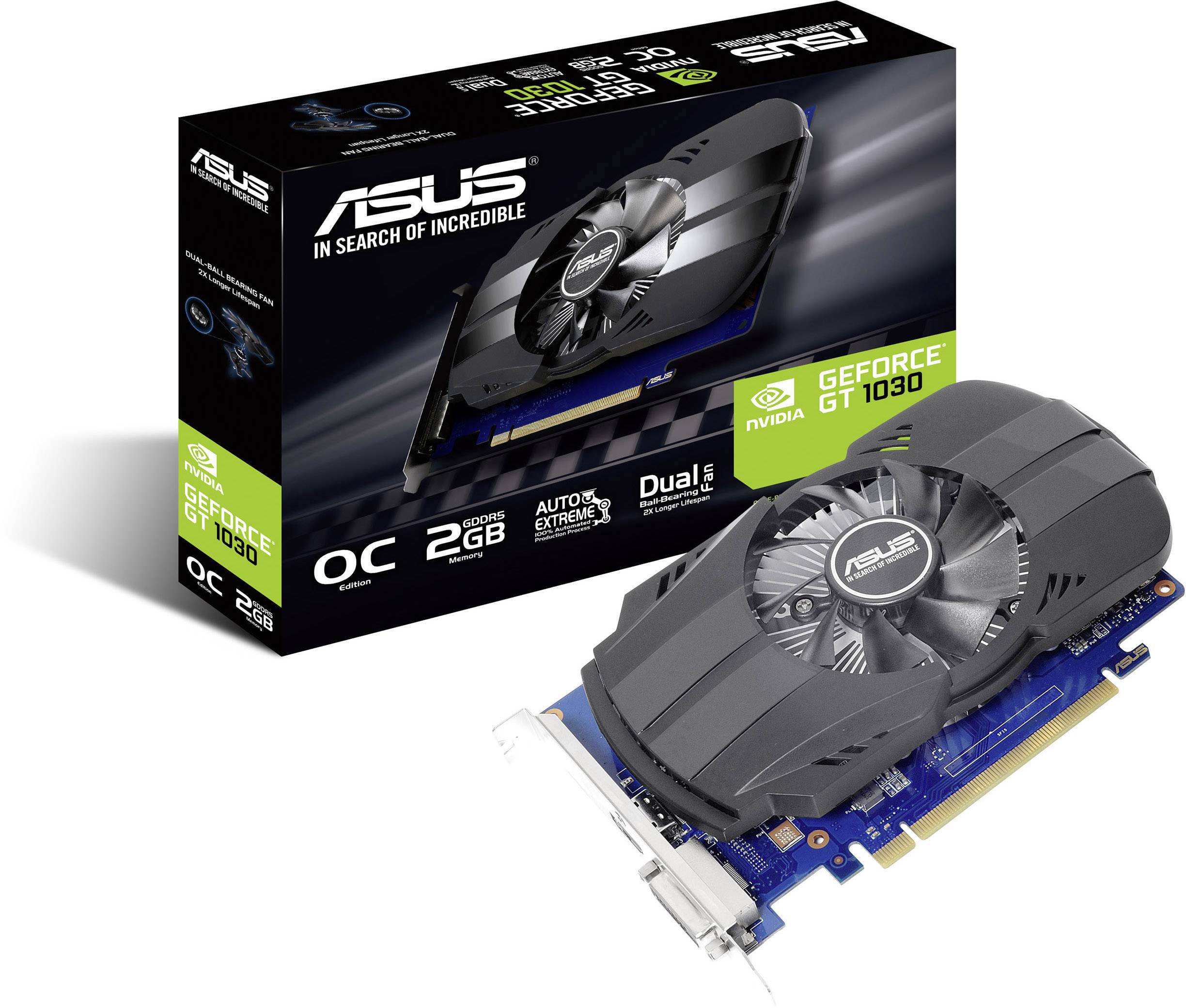 Asus GPU Nvidia GeForce GT1030 Phoenix 2 GB GDDR5 RAM PCIe x16 HDMI™, DVI
