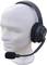 White mannequin with a black headset, microphone positioned forward.