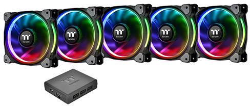 PC fan Thermaltake 5 pc(s) RIING PLUS 12 LED RGB (W x H x D) 120 x 120 x 25 mm