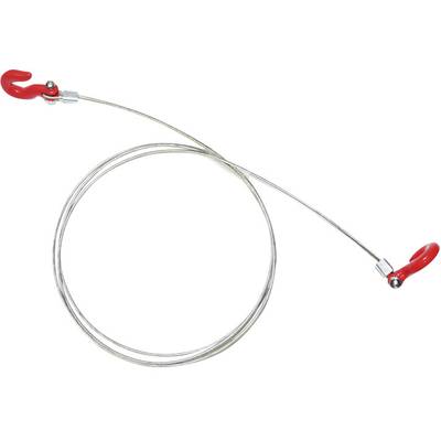 Absima 1:10 Steel cable with heavy duty hook Silver-red